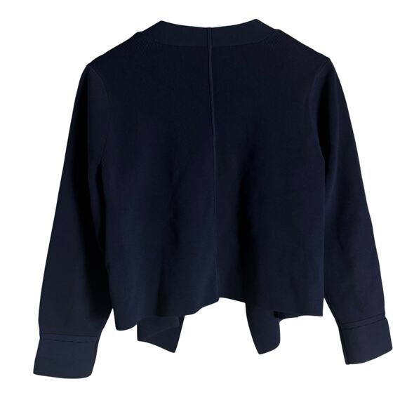 M.M. LaFleur The Sant Ambroeus Jardigan Crop Cardigan Sweater Navy Plus Size 1X - Picture 12 of 13